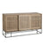 J-line - Kast 3 Schuifdeuren Riet Mangohout Naturel - 160x45x85cm