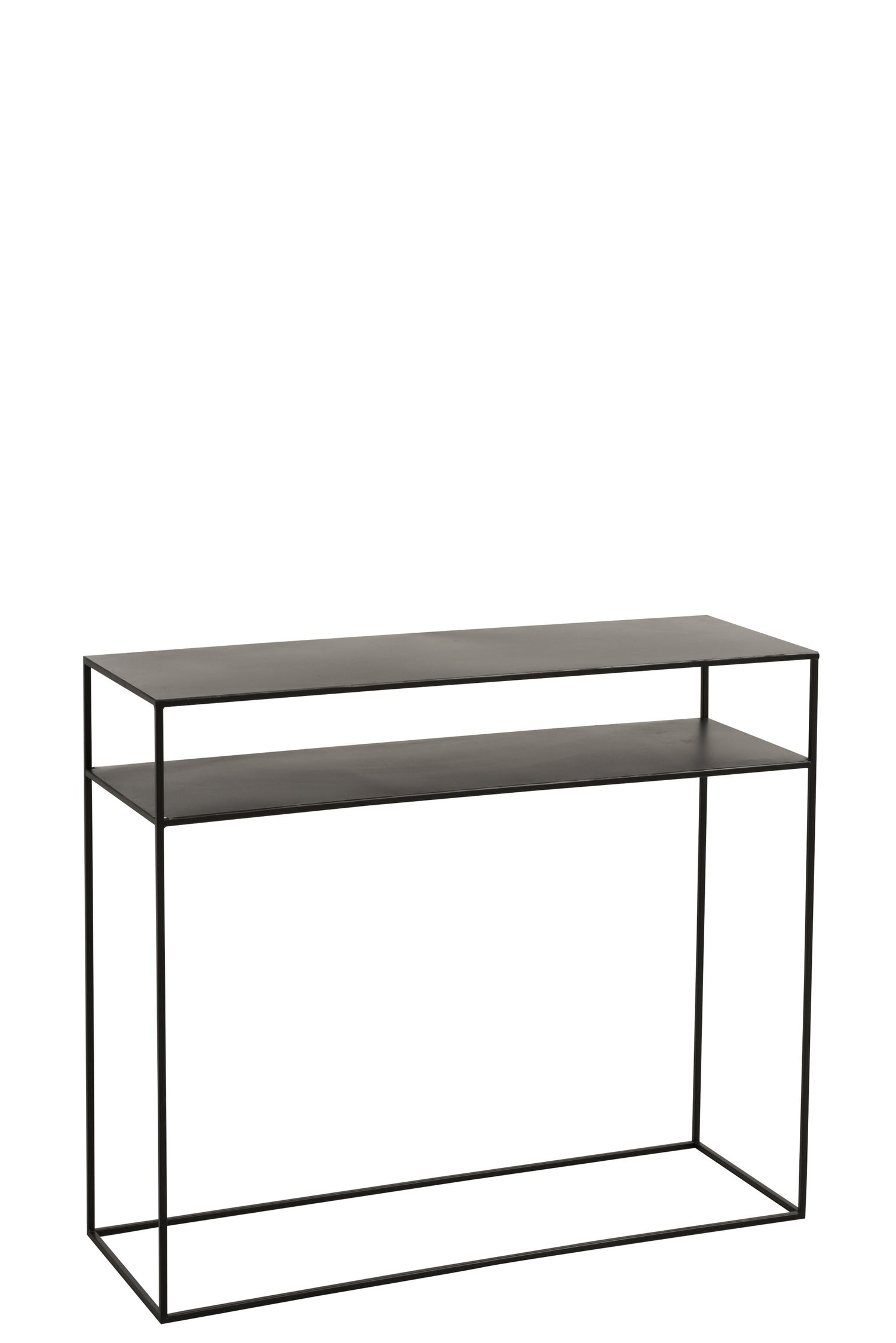J-Line console Rechthoekig 2 Planken - metaal - zwart