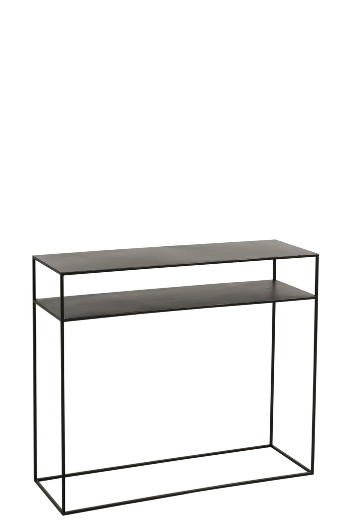 J-Line console Rechthoekig 2 Planken - metaal - zwart