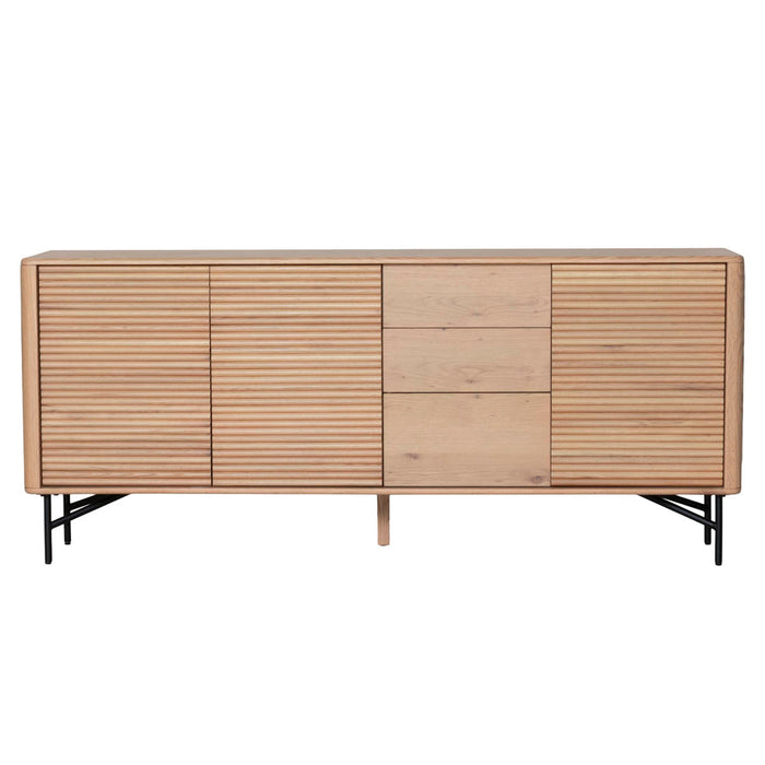 DÉJA Living - Dressoir Eikenhout|Metaal - Naturel - 200x45x86cm - Inès