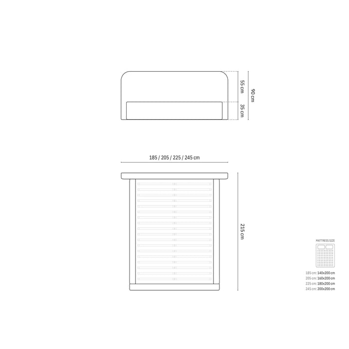 Micadoni Bedframe met opbergvak Elizabeth 140x200 bouclé