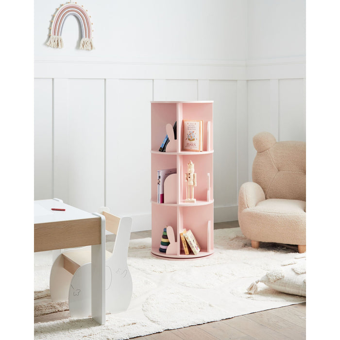 Beliani - CANEY - Boekenkast draaibaar - Pastelroze - MDF