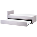 Beliani-MARMANDE-Onderschuifbed-Lichtgrijs-90 x 200 cm-Polyester