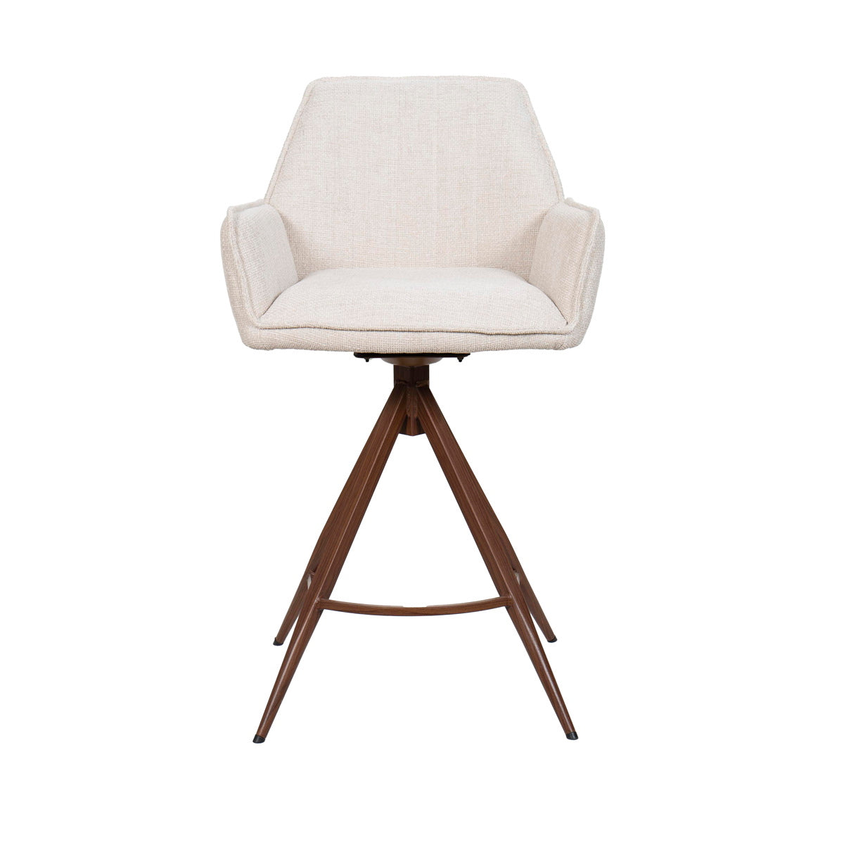 Giga Meubel - Barstoel Beige|Walnoot - Zithoogte 66cm - Noa - Set van 2