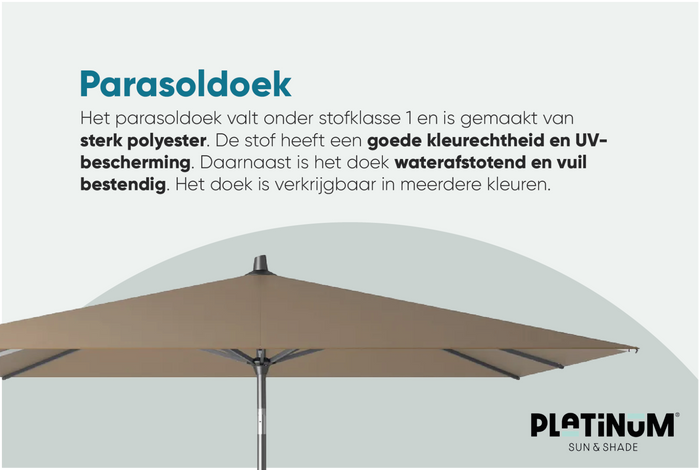 Platinum Riva parasol 2,5x2,5 m. Ecru