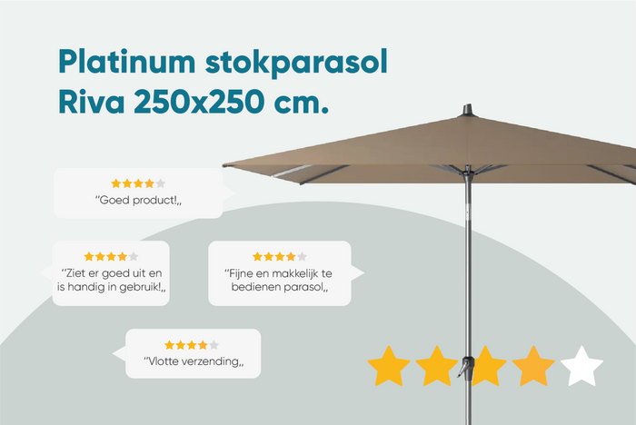 Platinum Riva parasol 2,5x2,5 m. Ecru
