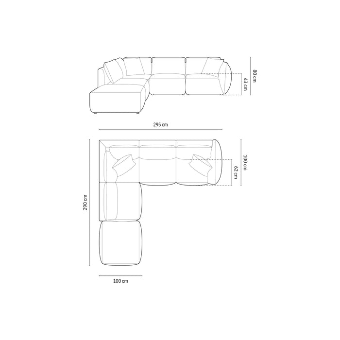 Micadoni Hoekbank Christ 4-zits links velvet