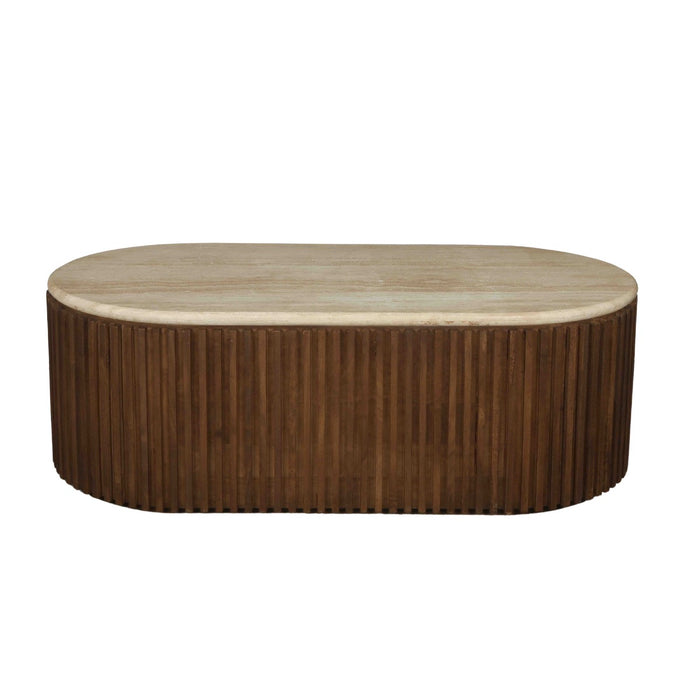 Giga Meubel - Salontafel Travertin - Bruin - 120x60x40cm - Sven
