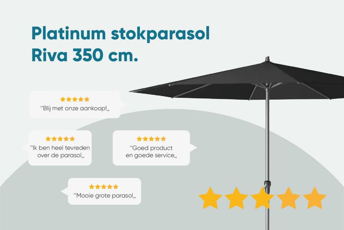 Platinum Riva parasol 3,5 m. Antraciet