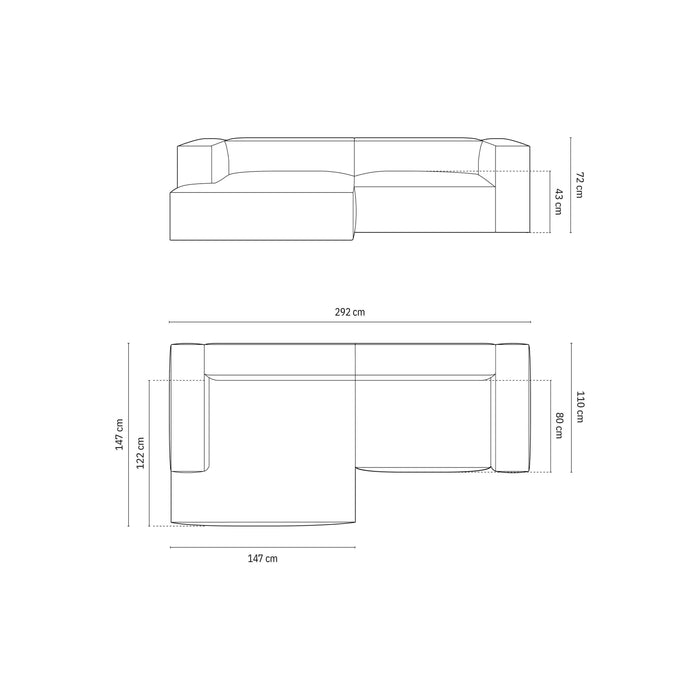 Micadoni Hoekbank Nuria 4-zits links bouclé