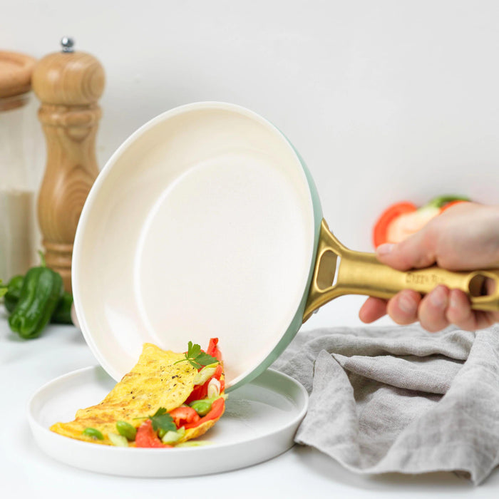 GreenPan Padova Mint Green Keramische Inductie Pannenset 10-delig - PFAS-vrij - Inductie pannenset - Inductie hapjespan - Inductie koekenpan - Ovenbestendig tot 200°C - Vaatwasserbestendig - RVS handgrepen - Met deksels - Muntgroen