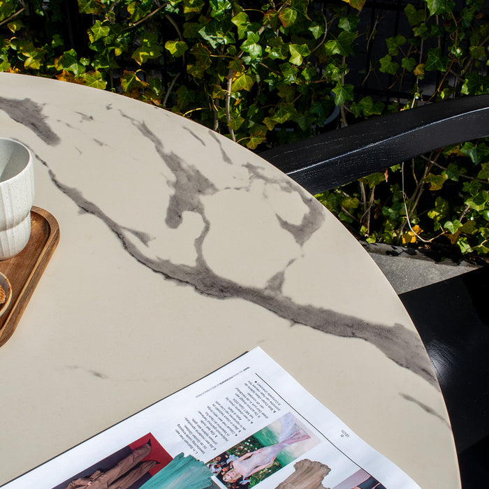 DÉJA Living - Tuintafel Marmerlook - Rond - 120x120x76cm - Flen