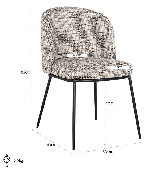 Richmond Interiors Elvi Trendy Nature Eetkamerstoel