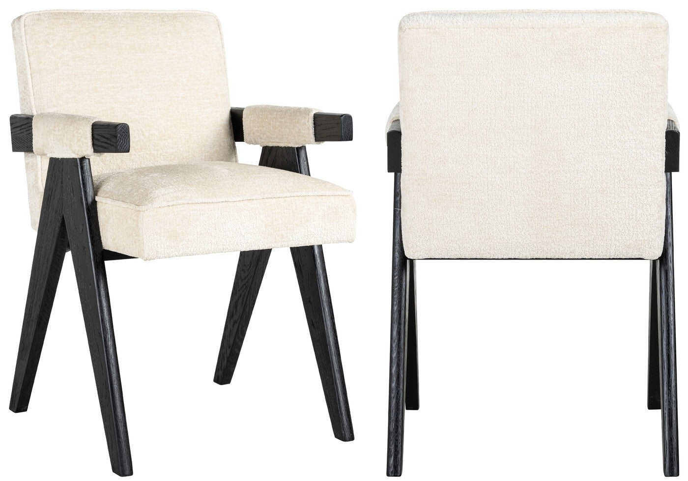 Richmond Interiors Cooper Wit Chenille Eetkamerstoel