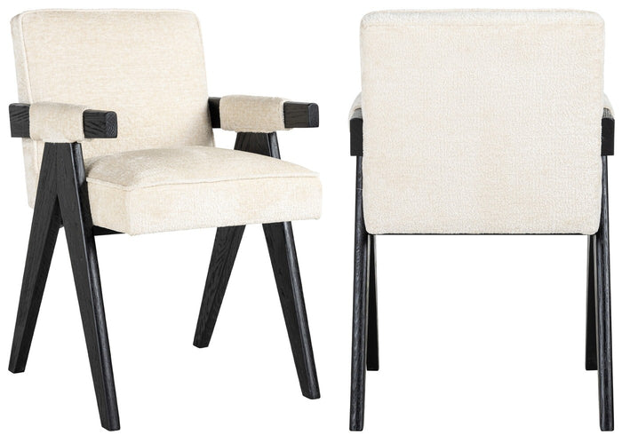 Richmond Interiors Cooper Wit Chenille Eetkamerstoel