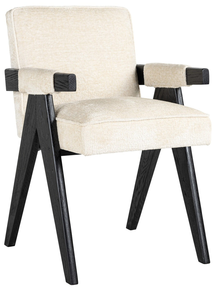 Richmond Interiors Cooper Wit Chenille Eetkamerstoel