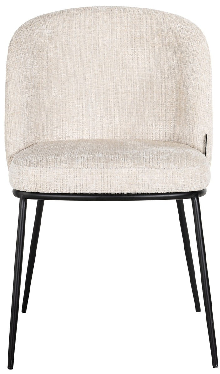 Richmond Interiors Elvi Beige Chenille Eetkamerstoel