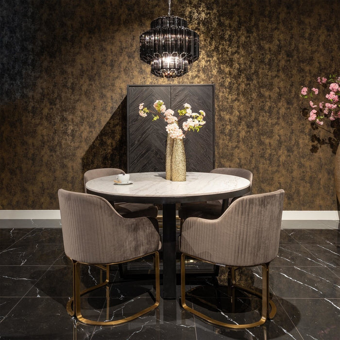 Richmond Interiors Hadley Velvet Khaki Eetkamerstoel