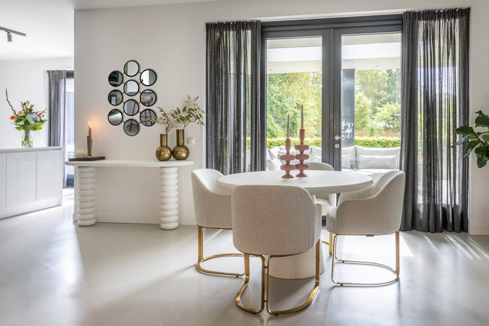 Richmond Interiors Hadley Wit Bouclé Eetkamerstoel