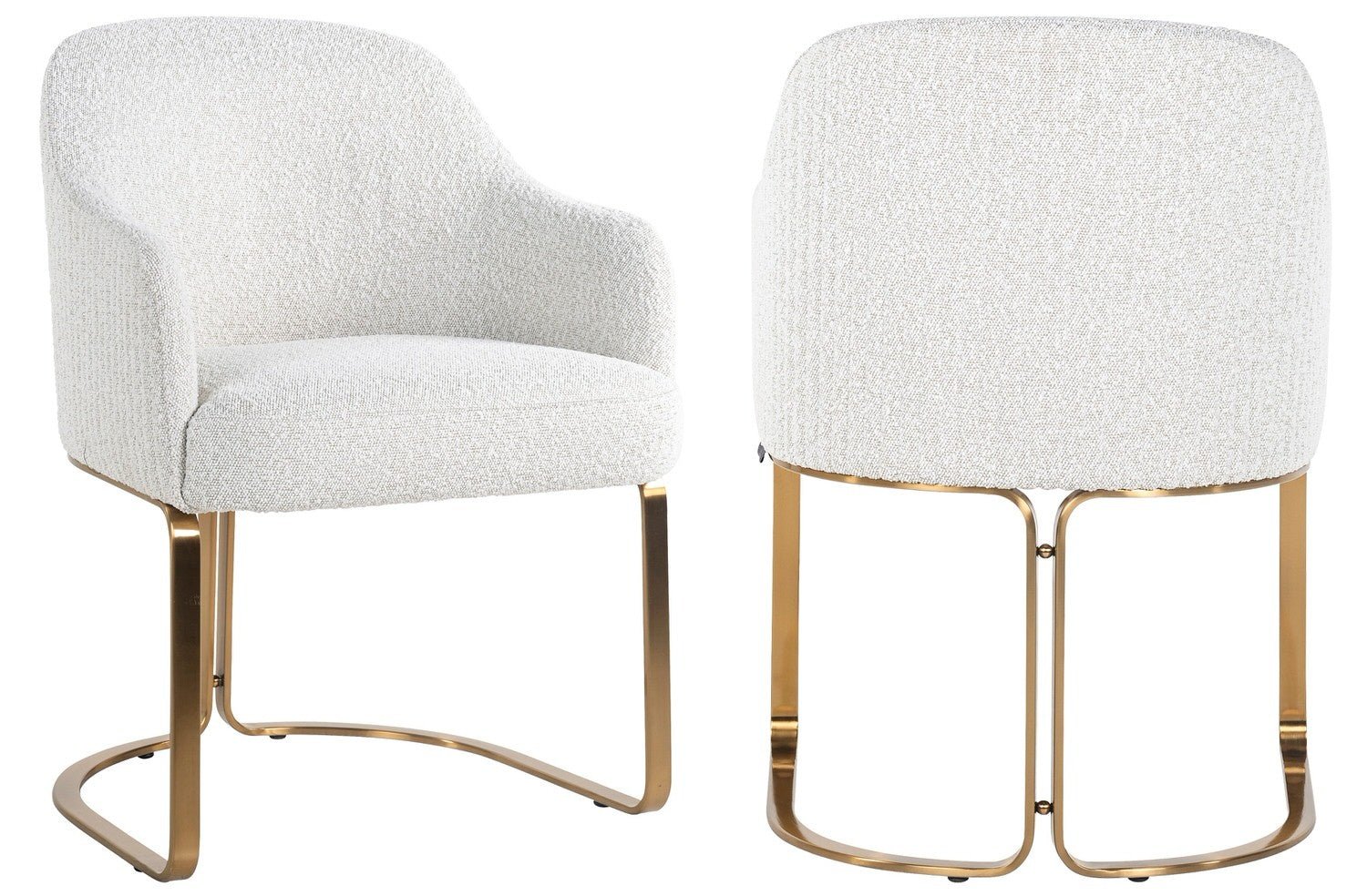 Richmond Interiors Hadley Wit Bouclé Eetkamerstoel