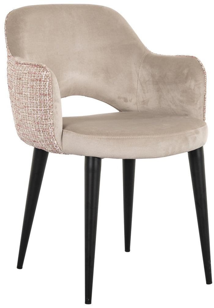 Richmond Interiors Giovanna Trendy Roze | Khaki Velvet Eetkamerstoel
