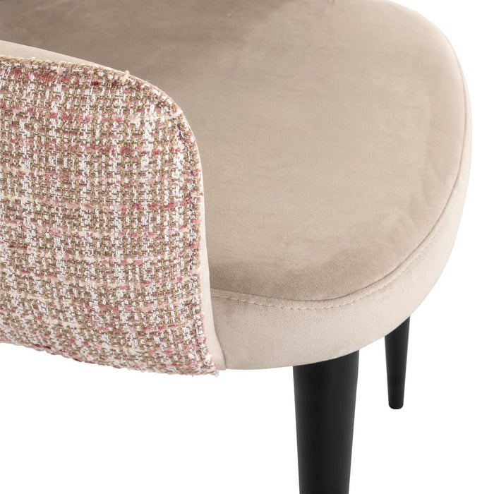 Richmond Interiors Giovanna Trendy Roze | Khaki Velvet Eetkamerstoel