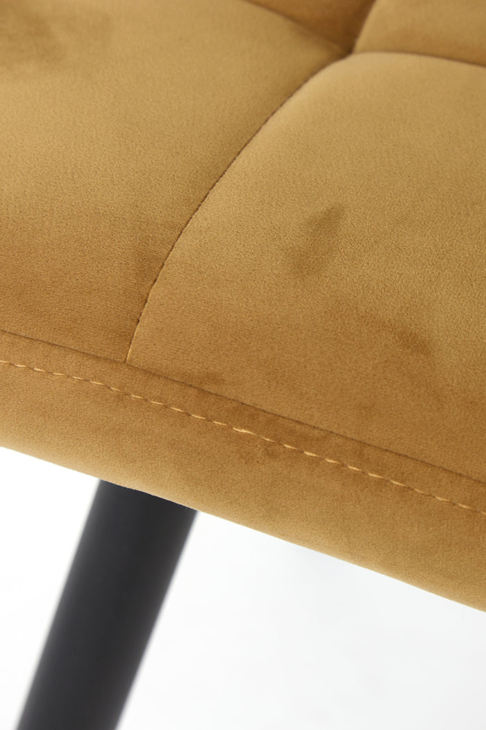 Light&living Eetkamerstoel 50,5x44,5x82 cm OLIVE velvet karamel-zwart