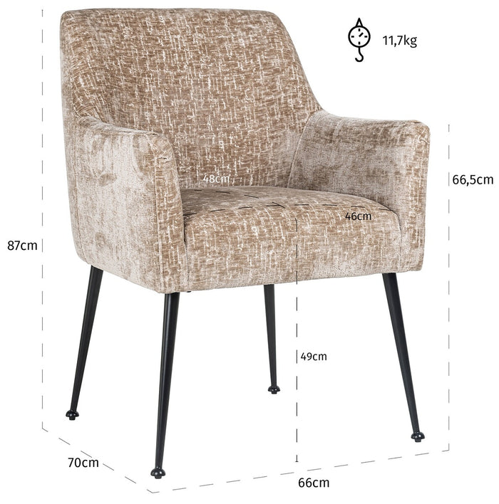 Richmond Interiors Harley Shitake Island Eetkamerstoel