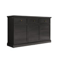 Meubella - Dressoir Leroy - Zwart eiken - 146 cm