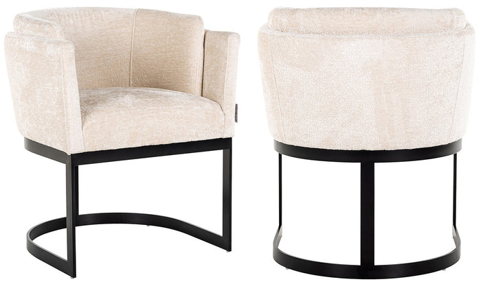 Richmond Interiors Emerson Eetkamerstoel Wit Chenille