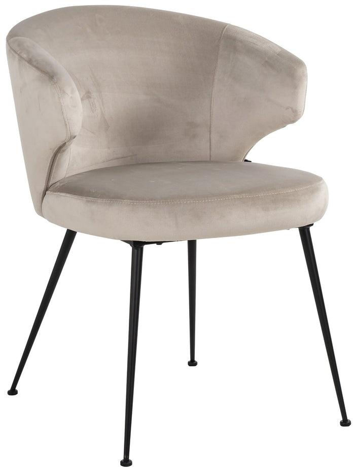 Richmond Interiors Xandra Khaki Velvet Eetkamerstoel