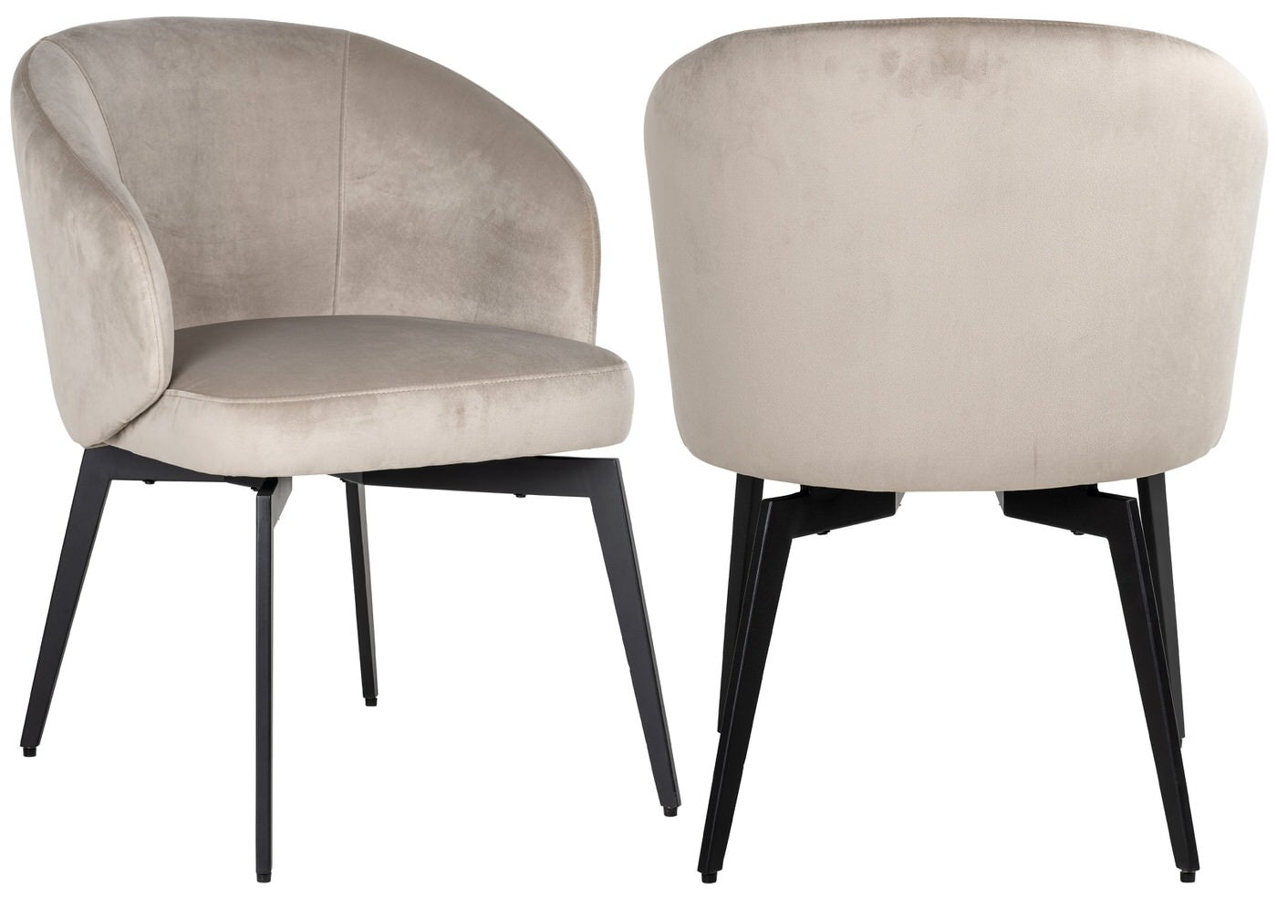 Richmond Interiors Amphara Khaki Velvet Eetkamerstoel