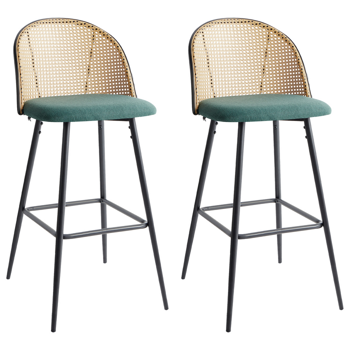 Beliani - CORNELL - Barkruk set van 2 - Groen - IJzer