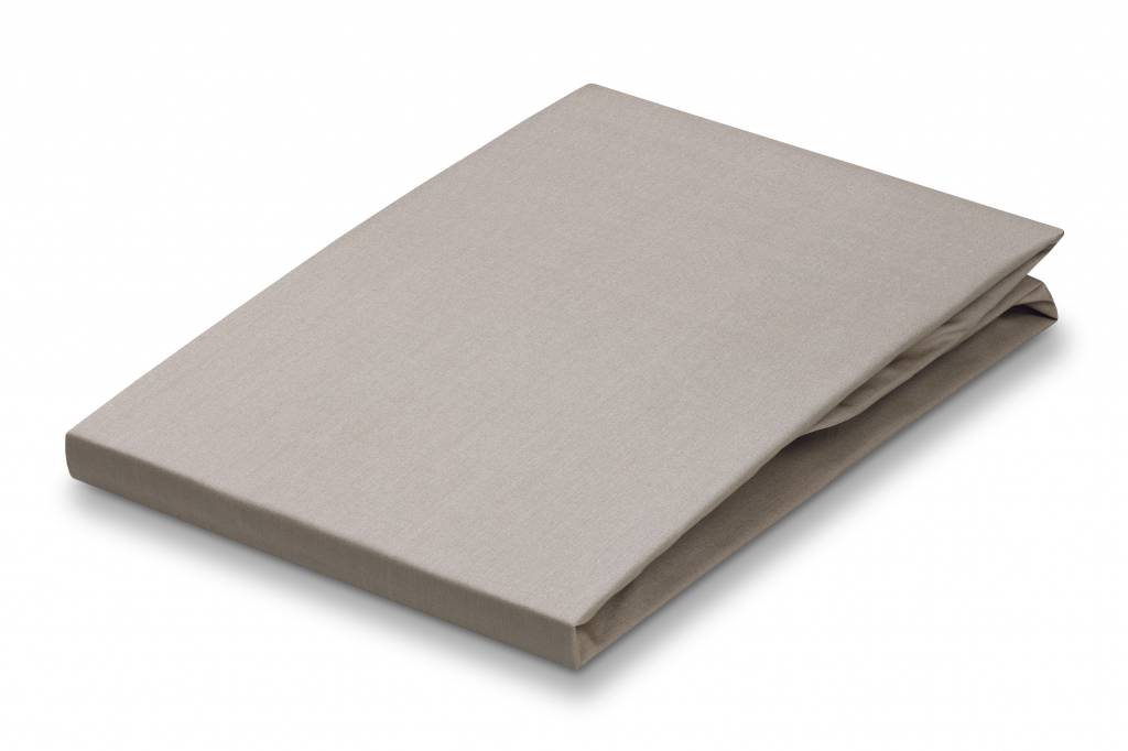 Satin Hoeslaken Stone | 140 x 200 cm | Grijs | Beige | Satijnkatoen