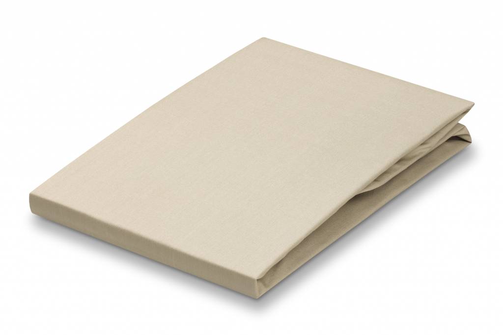 Percale Hoeslaken Linen | 140 x 200 cm | Beige | Katoen