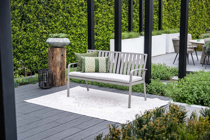 Bruno parkbank - aluminium - taupe - valley sand