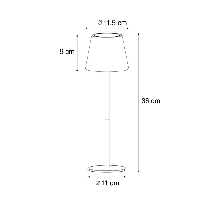 QAZQA Tafellamp zwart incl. LED dimbaar en oplaadbaar IP54 - Murdock