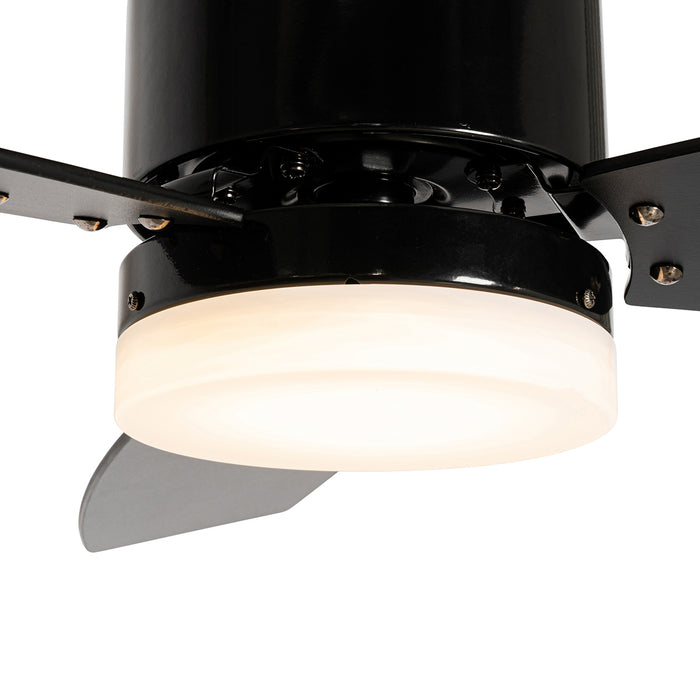 QAZQA Plafondventilator voor buiten zwart 91.3cm incl. LED dimbaar