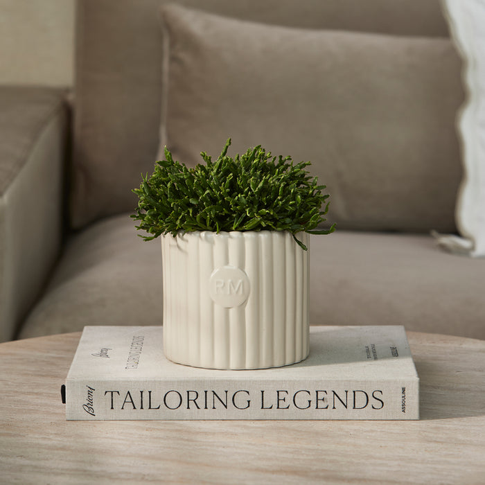 Riviera Maison Bloempot rond Wit - Montaigne Plantpot - Keramiek