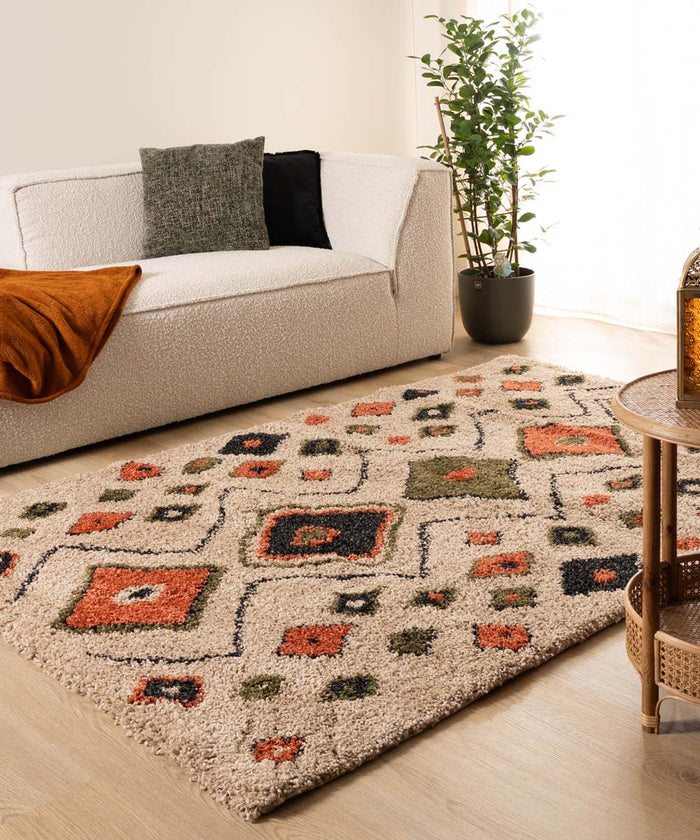 Boho&me Hoogpolig vloerkleed bohemian Artisan - beige|multi - 200x300