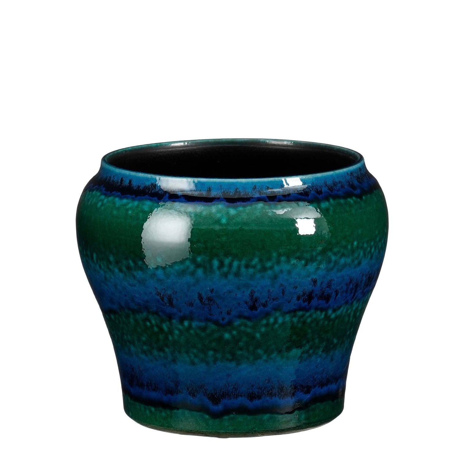 Mica Decorations Bloempot Troy - 25x25x21 cm - Keramiek - Blauw