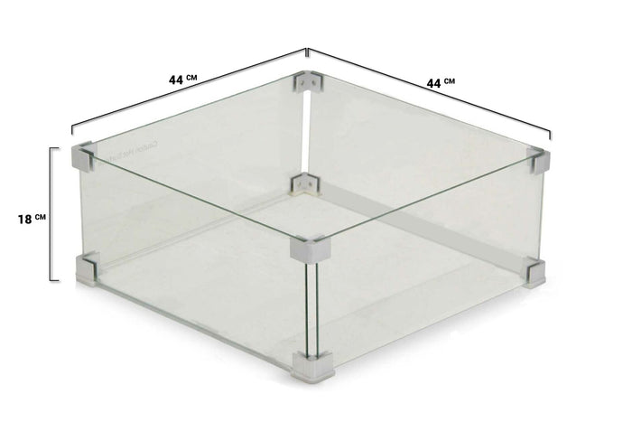 Garden Collections glasset voor inbouwbrander vierkant