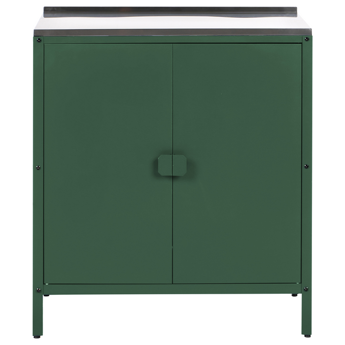 Beliani - VILAMA - Buitenkeukenkast - Groen - Staal