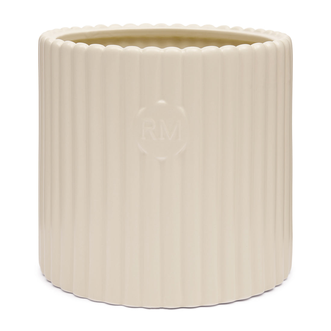 Riviera Maison Bloempot rond Wit - Montaigne Plantpot binnen Keramiek