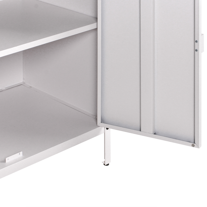 Beliani - VILAMA - Buitenkeukenkast met spoelbak - Wit - Staal