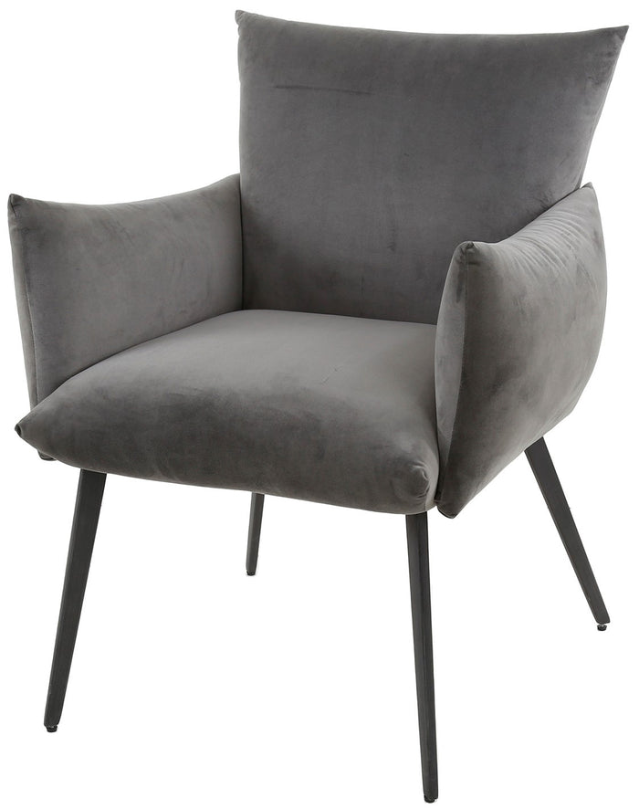 Davidi Design Lobby Antraciet Velvet Eetkamerfauteuil