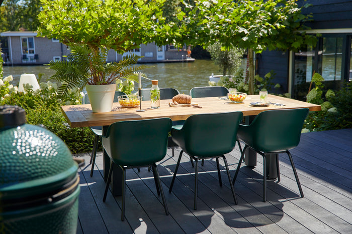 Hartman Heron dining tuintafel 240x100 cm. - Zwart|Teak