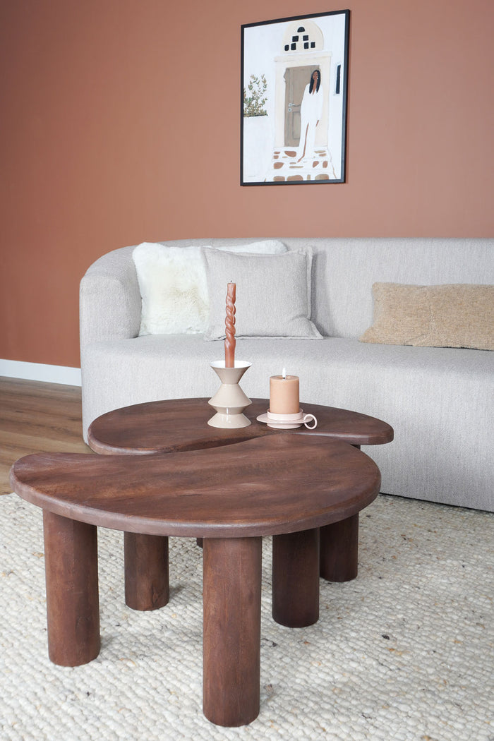 Home67 - Salontafel Lina - Espresso Mangohout - Set van 2