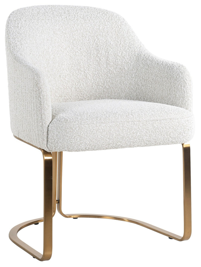 Richmond Interiors Hadley Wit Bouclé Eetkamerstoel