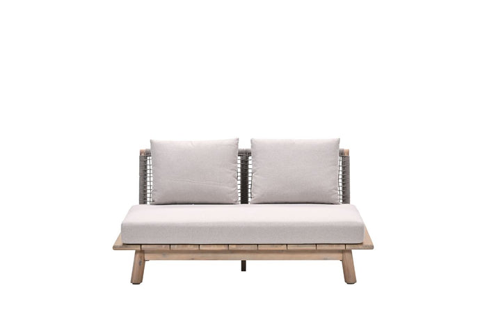 Lunar tweezitsbank - acaciahout met white wash - taupe - grey sand